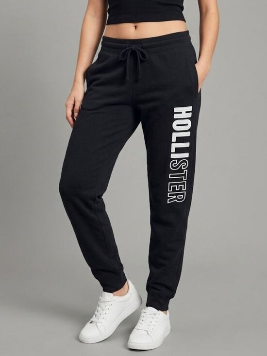 Hollister Other - HOLLISTER Black Drawstring Logo Joggers Size Medium